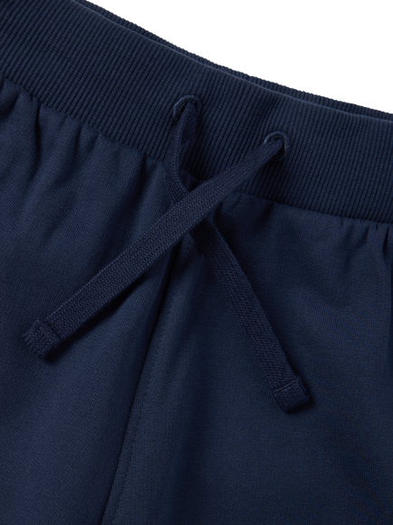 Polarn O. Pyret Kids' Cotton Jogger Shorts, Blue - view 2, Blue