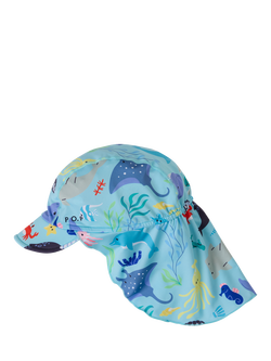 Polarn O. Pyret Kids' Sea Life Swim Hat, Blue, Blue