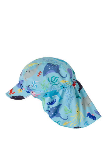 Polarn O. Pyret Kids' Sea Life Swim Hat, Blue, Blue
