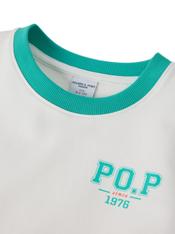 Polarn O. Pyret Kids' Colour Block Oversized T-Shirt, White - view 2, White