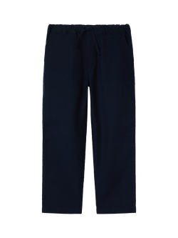 Polarn O. Pyret Kids' Woven Cotton Smart Trousers, Blue, Blue