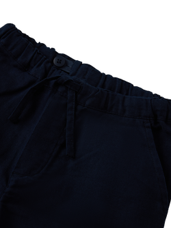 Polarn O. Pyret Kids' Woven Cotton Smart Trousers, Blue - view 2, Blue