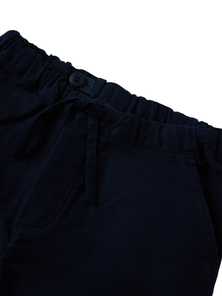 Polarn O. Pyret Kids' Woven Cotton Smart Trousers, Blue - view 2, Blue