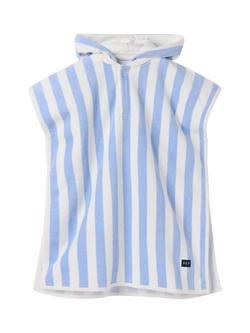 Polarn O. Pyret Kids' Stripe Hooded Towel, Blue, Blue