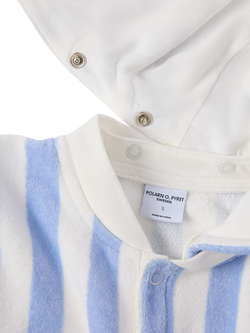Polarn O. Pyret Kids' Stripe Hooded Towel, Blue - view 2, Blue
