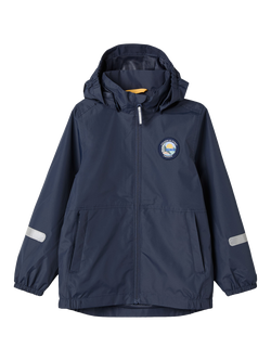 Polarn O. Pyret Kids' Rain Jacket, Blue, Blue