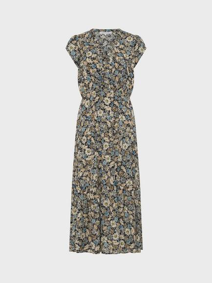 Gerard Darel Reina Floral Midi Dress, Blue/Multi - view 2, Blue/Multi