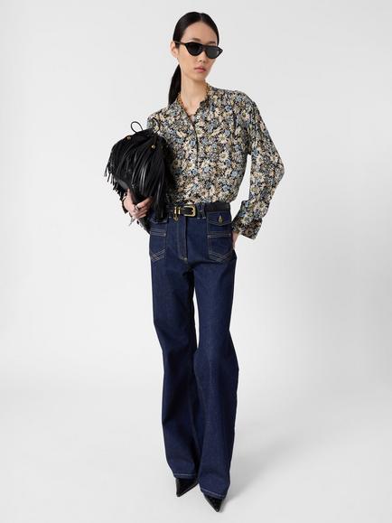 Gerard Darel Clymene Floral Blouse, Blue/Multi - view 2, Blue/Multi