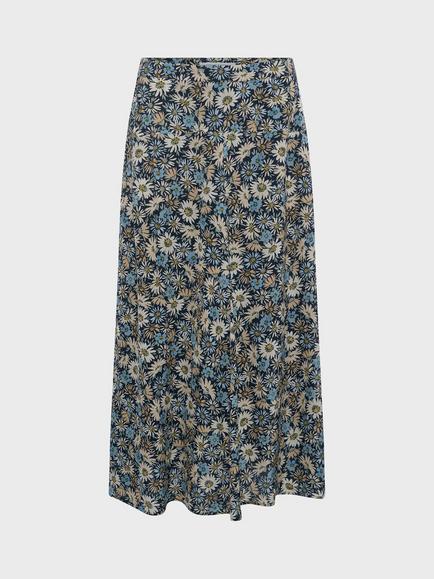 Gerard Darel Jelina Floral Print Midi Skirt, Blue, Blue