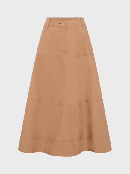Gerard Darel Jina Tiered Midi Skirt, Caramel, Caramel