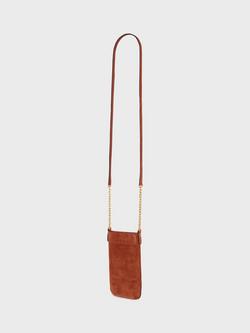 Gerard Darel Charlotte Pure Suede Phone Bag, Dark Orange - view 2, Dark Orange