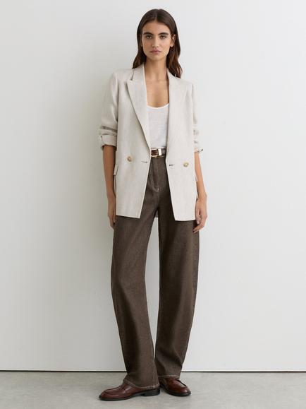 Reiss Sabel Barrel Leg Jeans, Brown, Brown