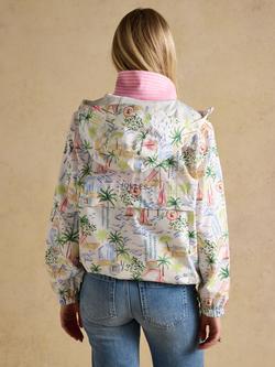 Joules Rainly Waterproof Packable Raincoat, Cream - view 2, Cream