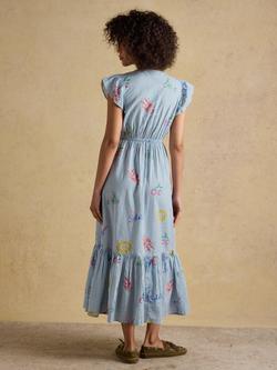 Joules Winnie Stripe Icons Maxi Dress, Blue/White - view 2, Blue/White