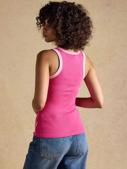 Joules Scoop Neck Vest, Pink - view 2, Pink