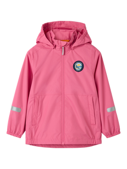 Polarn O. Pyret Kids' Hooded Rain Jacket, Pink, Pink