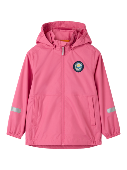 Polarn O. Pyret Kids' Hooded Rain Jacket, Pink, Pink