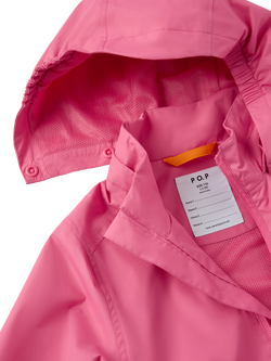 Polarn O. Pyret Kids' Hooded Rain Jacket, Pink - view 2, Pink