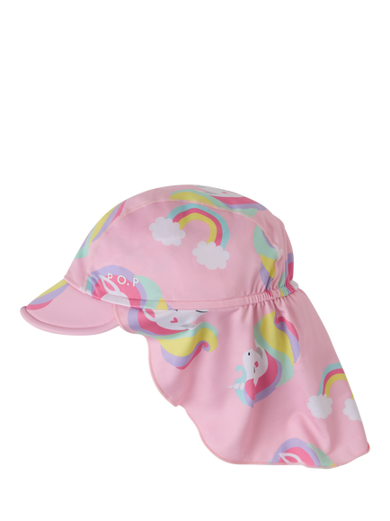 Polarn O. Pyret Kids' UPF50 Unicorn Print Swim Visor, Pink, Pink
