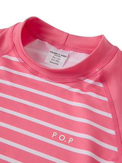 Polarn O. Pyret Kids' Stripe Long Sleeve Rash Vest, Pink - view 2, Pink