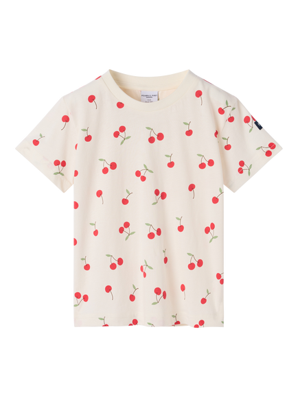 Polarn O. Pyret Kids' Cherry Print T-Shirt, White, White