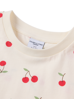 Polarn O. Pyret Kids' Cherry Print T-Shirt, White - view 2, White