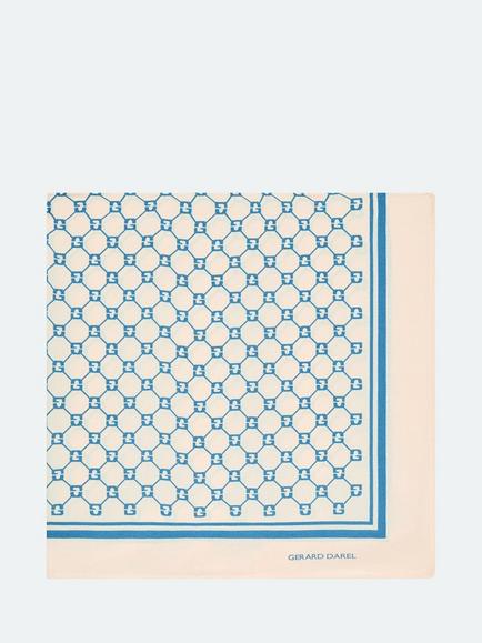 Gerard Darel Darlene Geometric Pure Silk Scarf, Blue