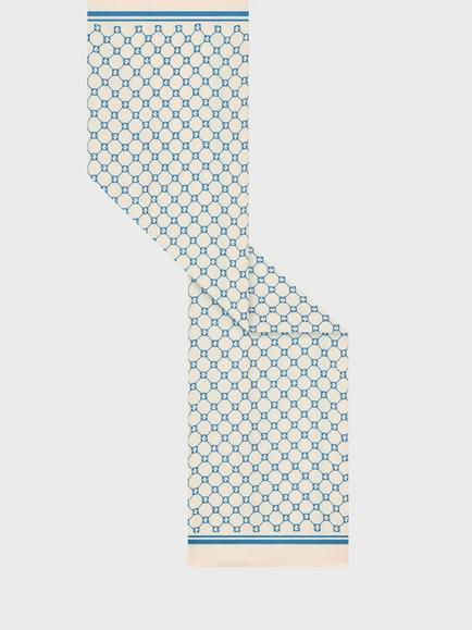 Gerard Darel Darlene Geometric Pure Silk Scarf - view 2, Blue