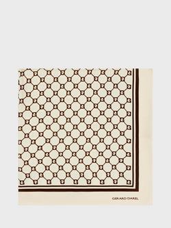 Gerard Darel Darlene Geometric Pure Silk Scarf, Beige