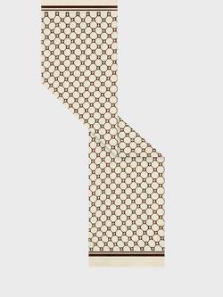 Gerard Darel Darlene Geometric Pure Silk Scarf - view 2, Beige