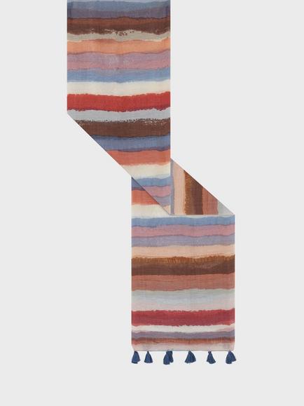 Gerard Darel Dinahe Stripe Scarf, Orange/Multi - view 2, Orange/Multi