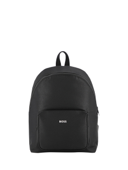 HUGO BOSS Kids' Zipped Backpack, Black, Black