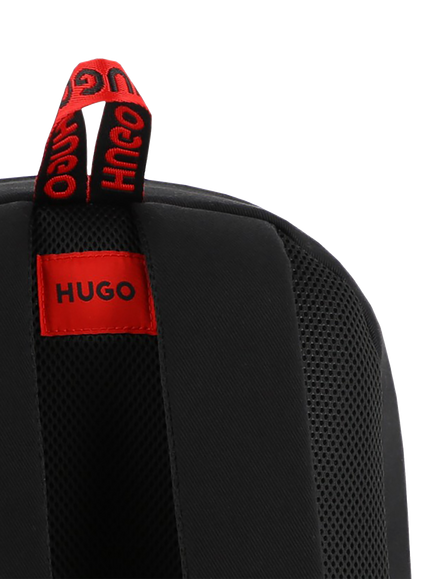 HUGO BOSS Kids' Cotton Twill Logo Backpack, Black - view 2, Black