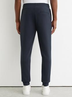 Reiss Interlock Drawstring Joggers, Blue - view 2, Blue