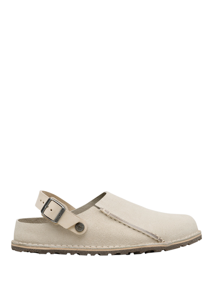 Birkenstock Lutry Premium Suede Mules, Oyster, Oyster
