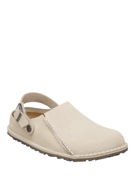 Birkenstock Lutry Premium Suede Mules, Oyster - view 2, Oyster