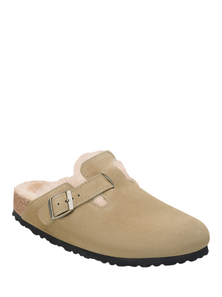 Birkenstock Boston Lined Clog Mules, Taupe - view 2, Taupe