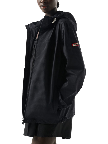 Hunter Packable Water Resistant Rain Jacket, Black