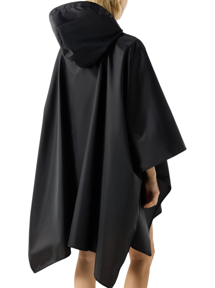 Hunter Packable Water Resistant Rain Poncho, Black - view 2, Black