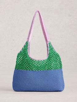 White Stuff Christe Crochet Shopper Bag, Blue/Multi, Blue/Multi