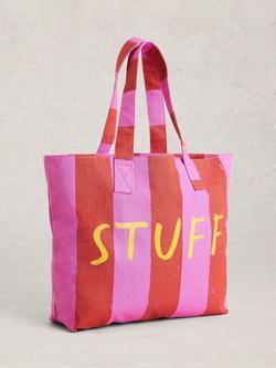 White Stuff Cotton Canvas Tote Bag - view 2, Pink/Multi
