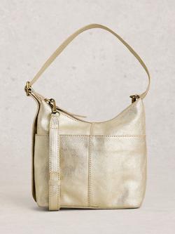 White Stuff Mini Leather Crossbody Bag, Gold, Gold