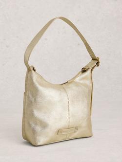 White Stuff Mini Leather Crossbody Bag, Gold - view 2, Gold