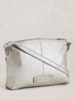 White Stuff Hollie Leather Bag, Silver - view 2, Silver