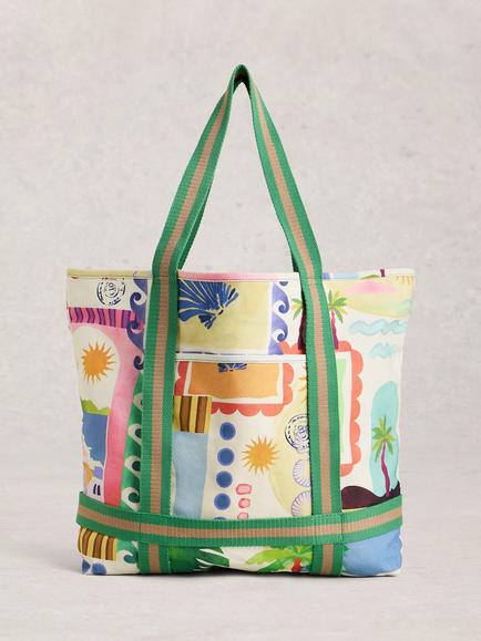 White Stuff Gigi Canvas Beach Bag, Multi, Multi