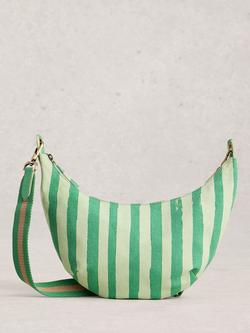 White Stuff Natalie Crescent Moon Crossbody Bag, Green/Multi, Green/Multi