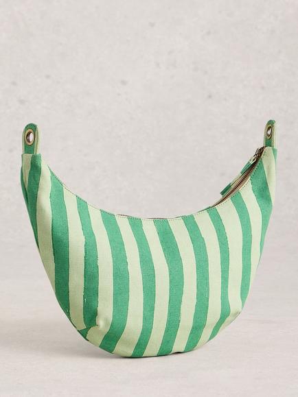 White Stuff Natalie Crescent Moon Crossbody Bag, Green/Multi - view 2, Green/Multi