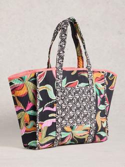 White Stuff Riley Floral Beach Bag, Black/Multi - view 2, Black/Multi