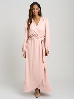 Gina Bacconi Bow Wrap Maxi Dress, Blush, Blush