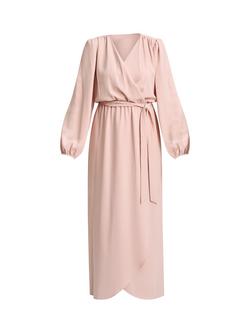 Gina Bacconi Bow Wrap Maxi Dress, Blush - view 2, Blush